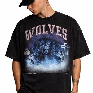 Darc Sport Above Wolves Oversized Tee Black L Limited Drop Wolves Club NWT